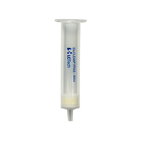 LCTech EluCLEAN® PFAS WAX (Weak anion exchanger, mixed-mode polymer) SPE Cartridge, 150mg, 6mL, compliant to US EPA 533, DIN EN 17892-2024, DIN 38407-42, ISO 21675-2019, ISO 25101, pk.100