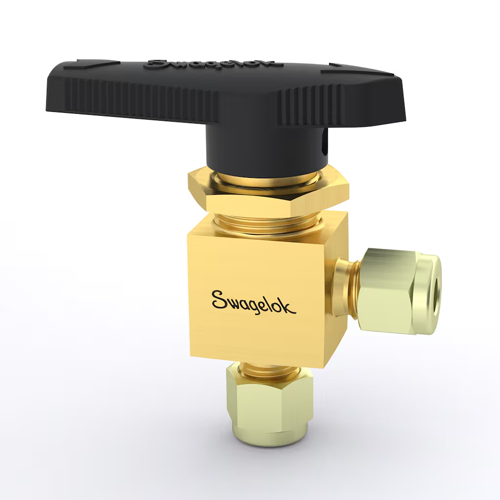 Swagelok Brass Ball Valve 1/4", angled, ea. | SW-B-43S4-A