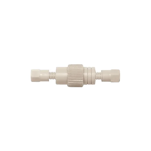 Union, PEEK, 2-56 conical Thread, thru bore 50µm, with Fittings, for 360µm OD Fused Silica & PEEK Tubing, maximum pressure 690bar, ea.