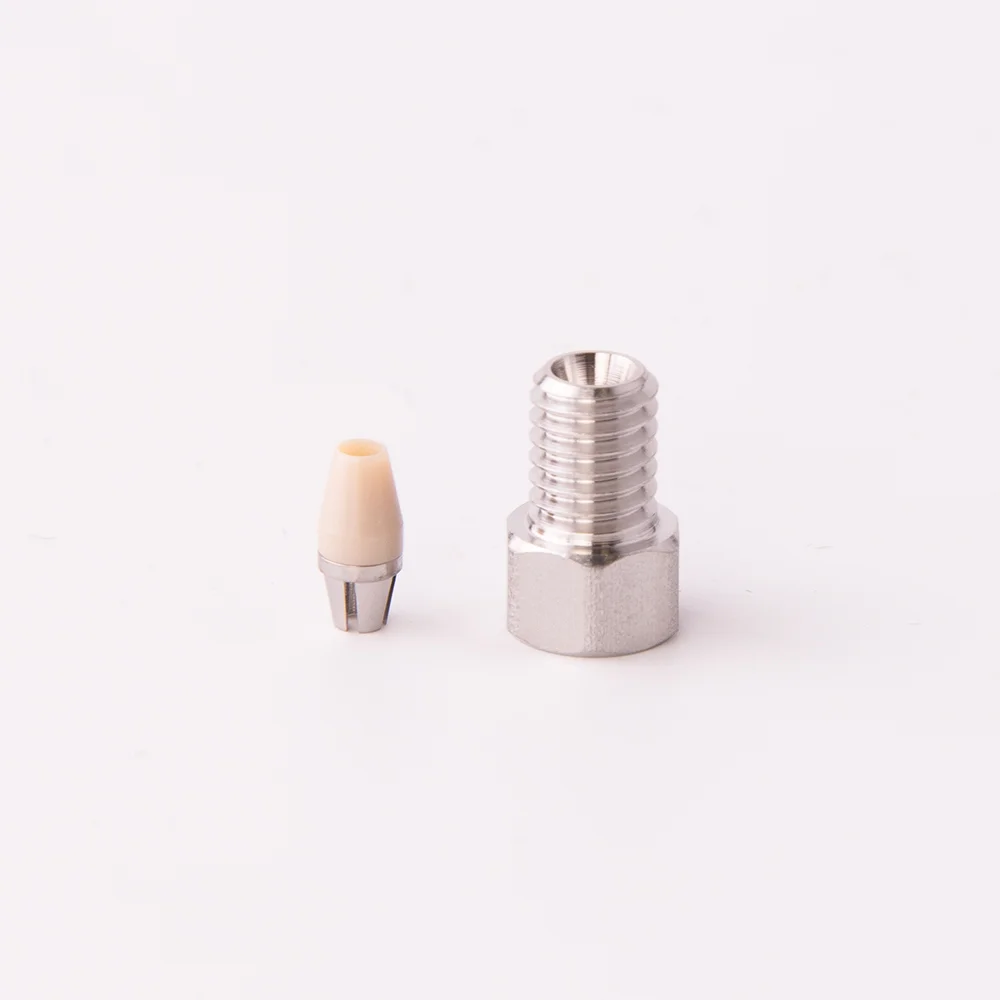 Fitting, Stainless Steel (SS), Hex-Head Short with Titanium/PEEK Ferrule, 10-32 Thread, for 1/16" OD Tubing, maximum pressure 1400bar, ea.