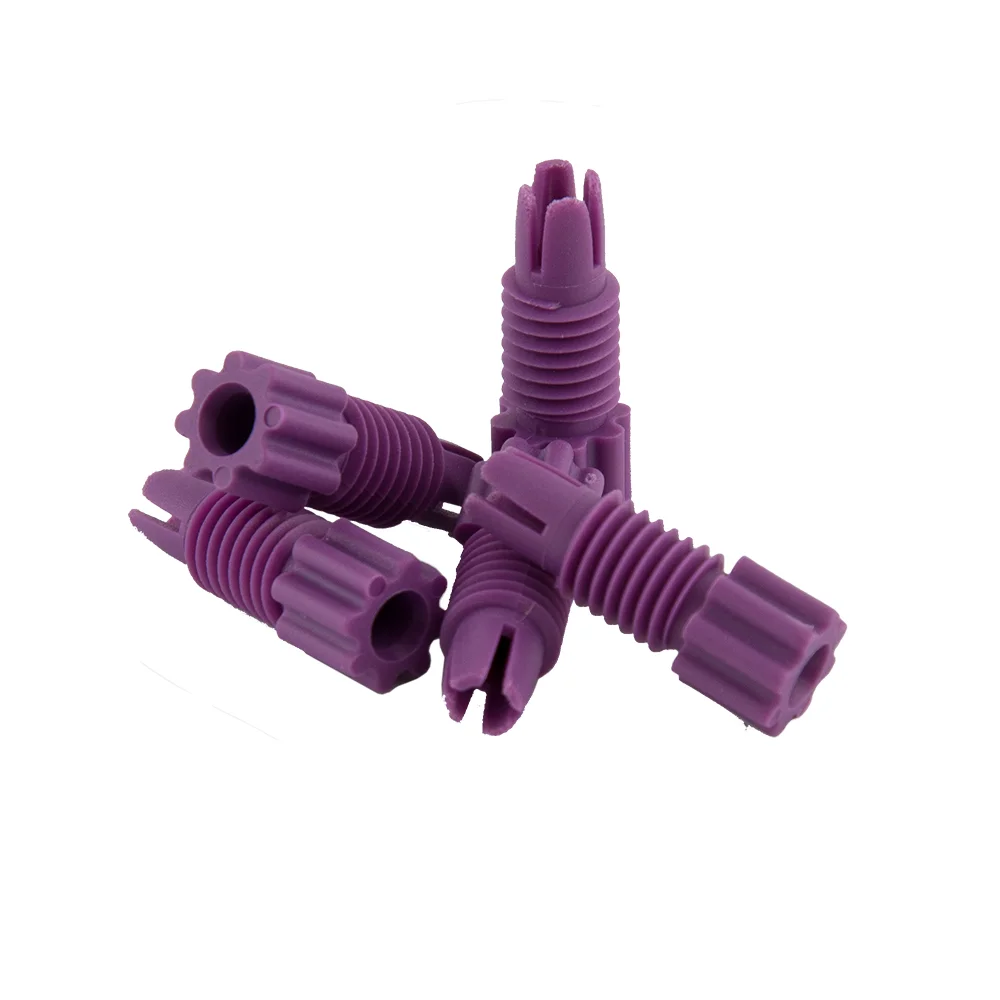 Fitting One-Piece, PURPLE, 1/8" OD Tubing for BGB Safety-Caps & Waste-Caps, pk.5
