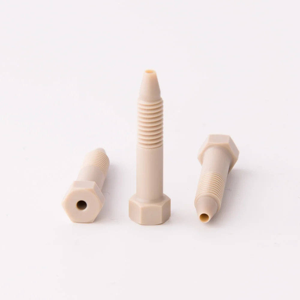 Fitting, PEEK, Hex-Head Long, No-Twist-One-Piece, 10-32 Thread, for 1/16" OD Tubing, maximum pressure 345bar, pk.5
