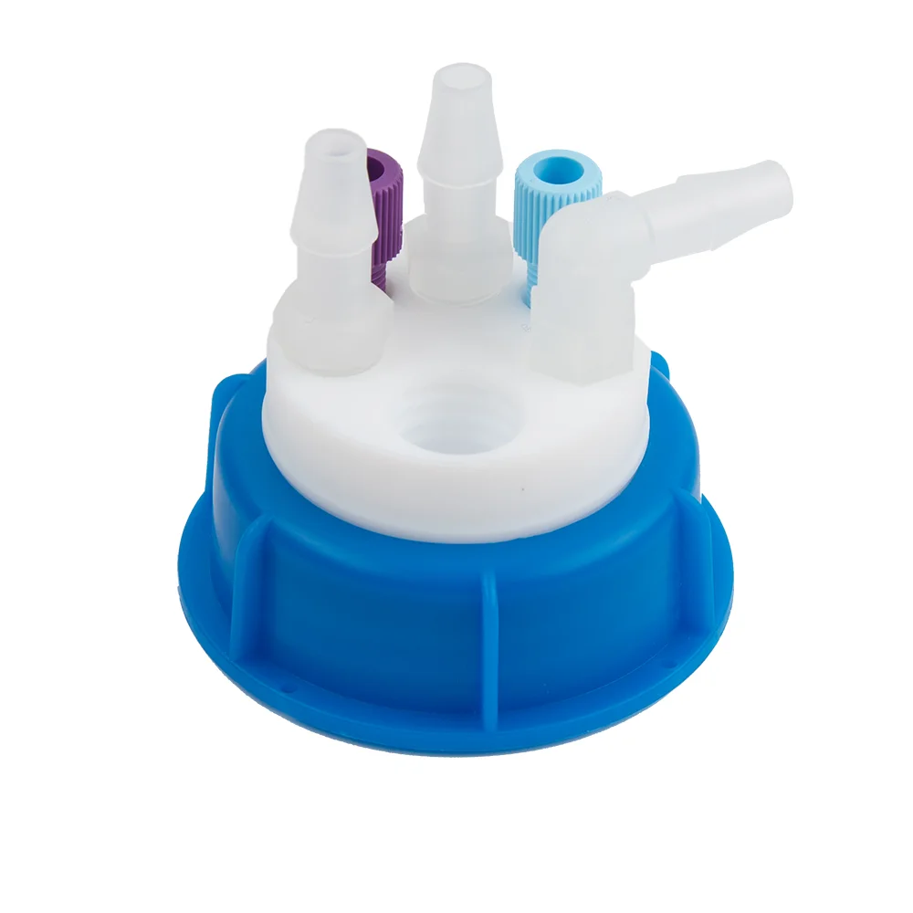 Waste-Cap S50, 2x 1/8"-Tubing Port, 3x Barbed Tubing Port (6-9mm ID), 1x Safety-Waste-Filter Port, ea.