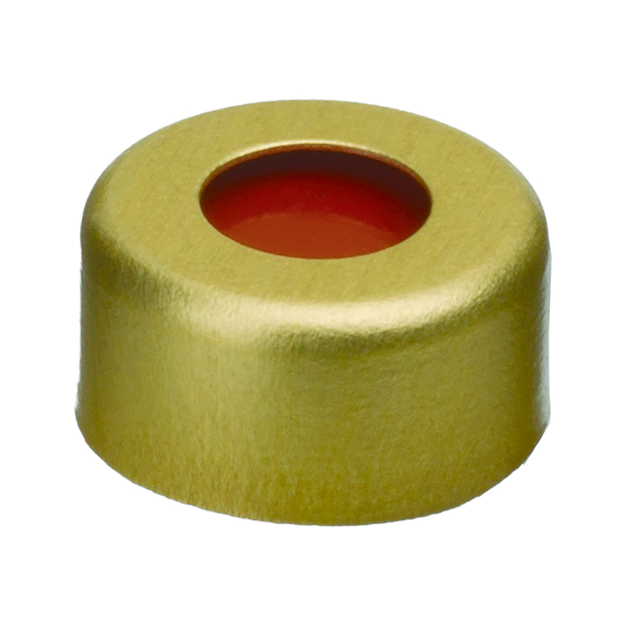 2.0 mL, 11 mm Aluminum Crimp-Top Seals with PTFE/Red Rubber Septa, Yellow, pk.100