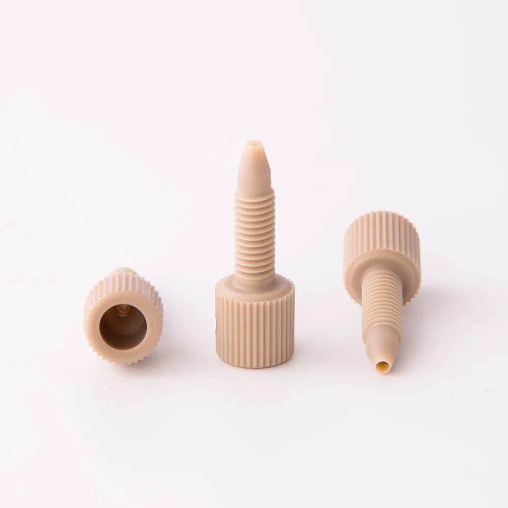 Fitting, PEEK, Fingertight Long, One-Piece, 10-32 Thread, for 1/16" OD Tubing, maximum pressure 345bar, pk.10