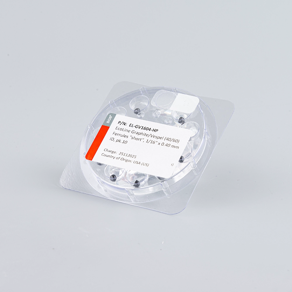 EcoLine 40% Graphite / 60% Polyimide Ferrules "short", 1/16" x 0.40 mm ID, pk.10