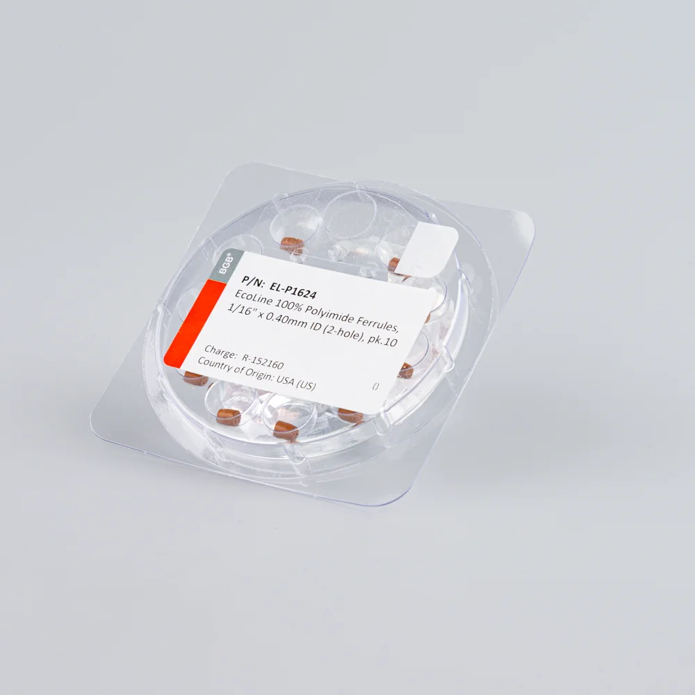 EcoLine 100% Polyimide Ferrules, 1/16" x 0.40mm ID (2-hole), pk.10