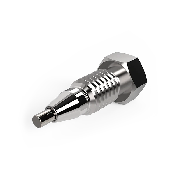 Plug, Stainless Steel (SS), Hex Head, for 10-32 conical Thread, ea.