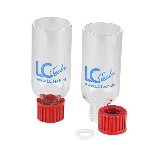 LCTech Glass Reservoir for sample load, 100mL, labwasher-proof, reusable, includes screwing and PTFE seal, fits to Glass Columns (11156 & 10374 as well as to all ELUFIX-columns 9370..), pk.2