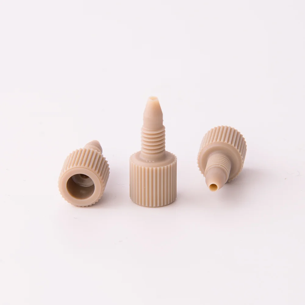 Fitting, PEEK, Fingertight Short, One-Piece, 10-32 Thread, for 1/16" OD Tubing, maximum pressure 345bar, pk.10
