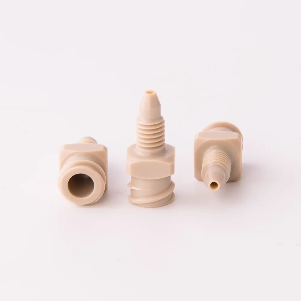 Adapter, PEEK, 10-32 male conical to Luer Lock female, thru bore 1.3mm, ea.