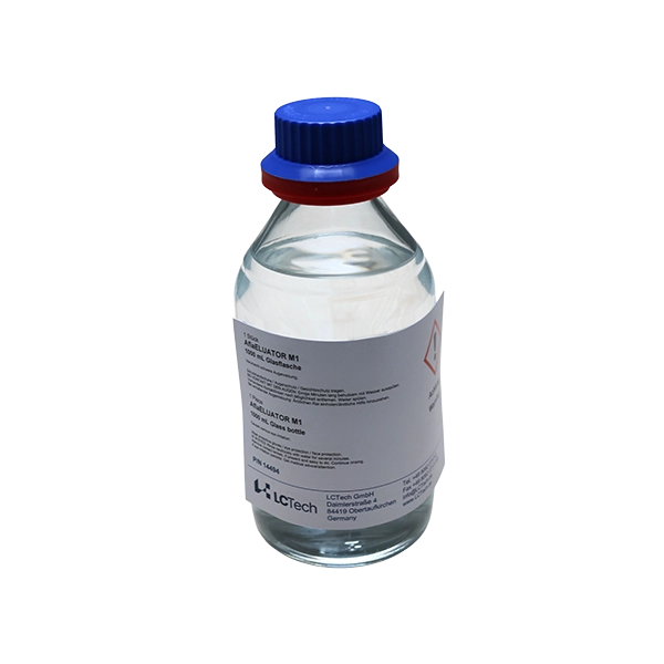 LCTech AflaELUATOR M1, Glass Bottle, 1000mL, for automated Processing in ThermELUTE required, for analysis of Aflatoxins M1 needed, for up to 1000 samples, shelf life 18 month, ea.