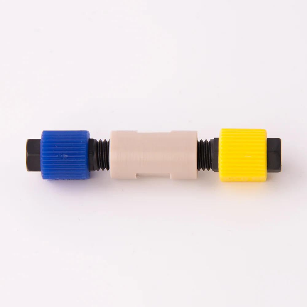 Union, PEEK, 1/4"-28 Thread, thru bore 1.30mm, with Fittings, for 1/8"OD Tubing, maximum pressure 35bar, ea.