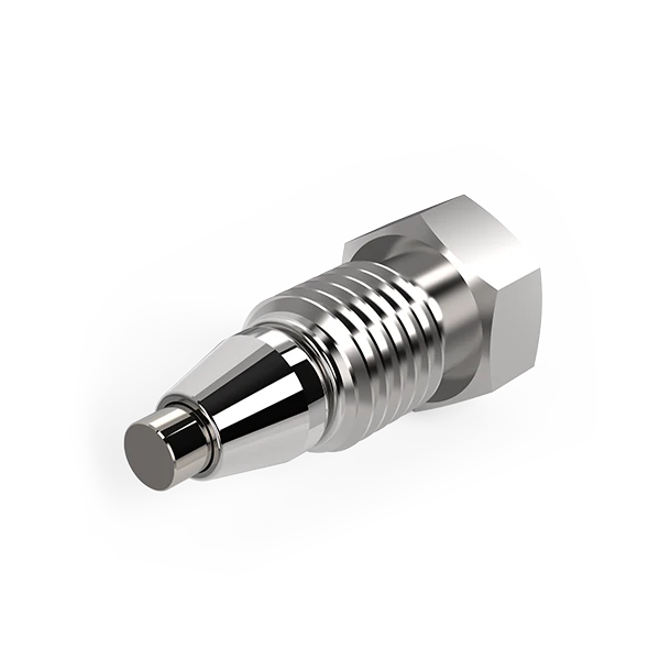 Plug, Stainless Steel (SS), Hex Head, for 5/16"-24 conical Thread, ea.