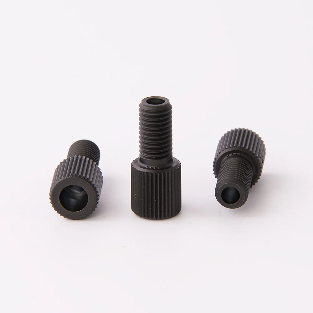 Nut, Polyoxymethylen (POM/Delrin), Fingertight Long, 1/4"-28 Flat-Bottom Thread, for 1/8" OD Tubing, pk.10