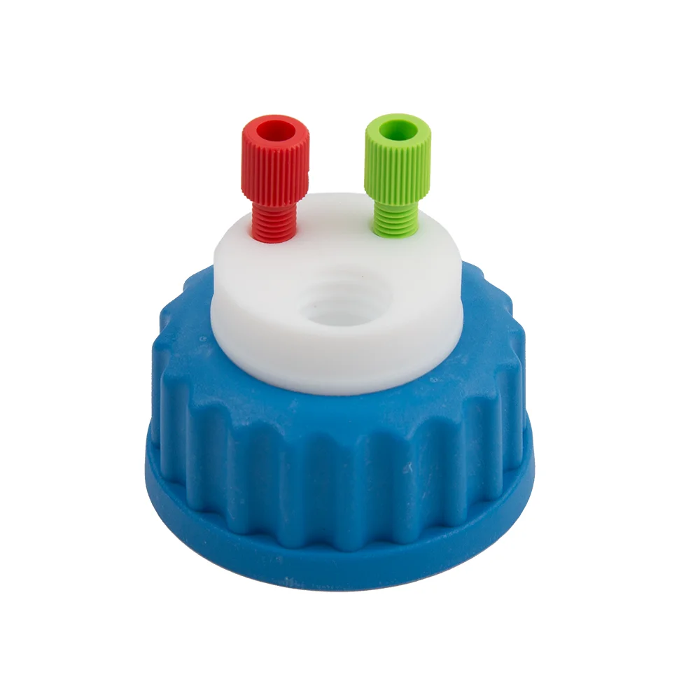 Waste-Cap GL45, 2x 1/8"-Tubing Port, 1x Safety-Waste-Filter Port, ea.