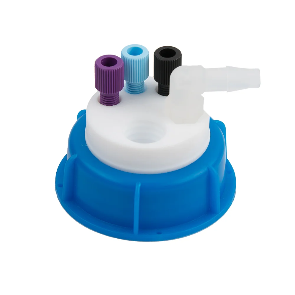 Waste-Cap S50, 3x 1/8"-Tubing Port, 1x Barbed Tubing Port (6-9mm ID), 1x Safety-Waste-Filter Port, ea.