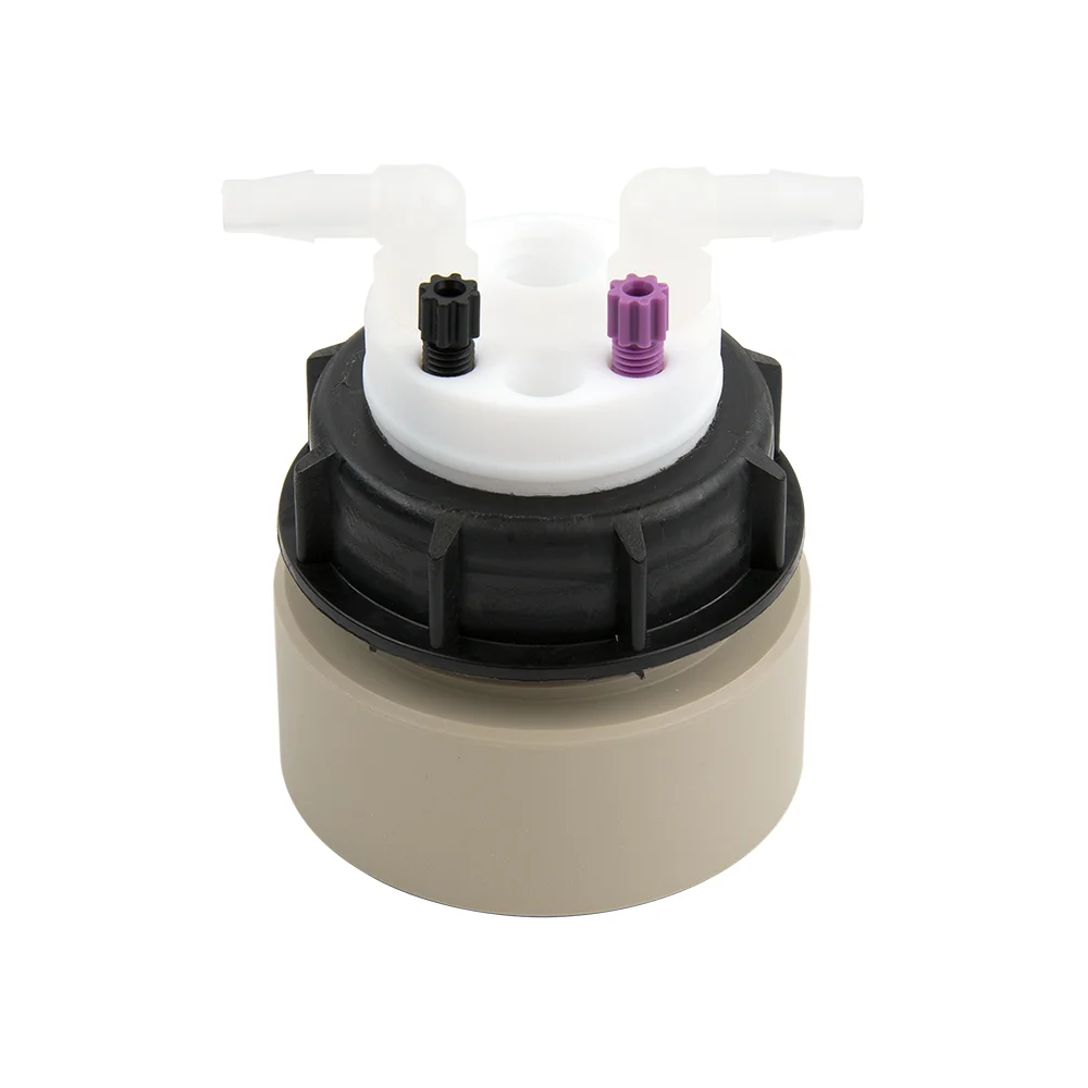Waste-Cap GL45, 2x 1/8"-Tubing Port, 3x Barbed Tubing Port (6-9mm ID), 1x Safety-Waste-Filter Port, ea.