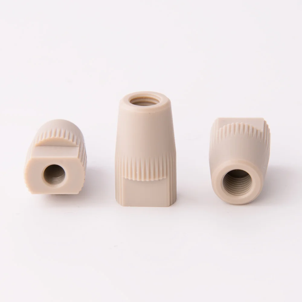 Adapter, PEEK, 10-32 female conical to 1/4"-28 female Flat-Bottom, thru bore 0.4mm, maximum pressure 69bar, ea.