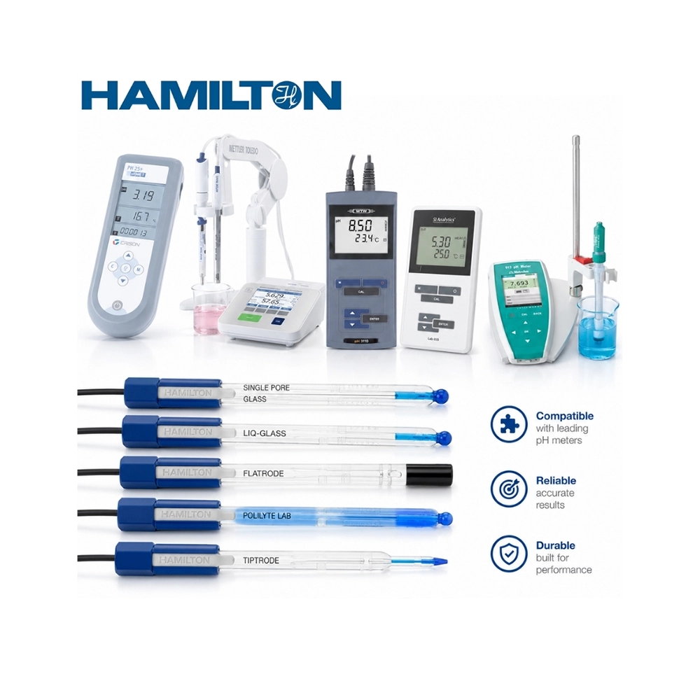 Hamilton pH Electrodes & Compatible Meters