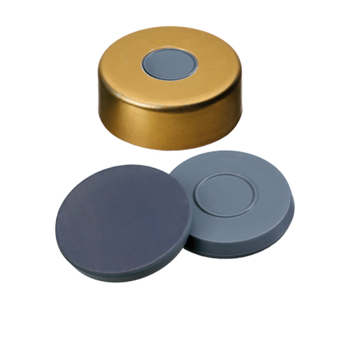 ND20 Magnetic Crimp Cap (8mm hole) with Butyl/PTFE Septa, pk.100