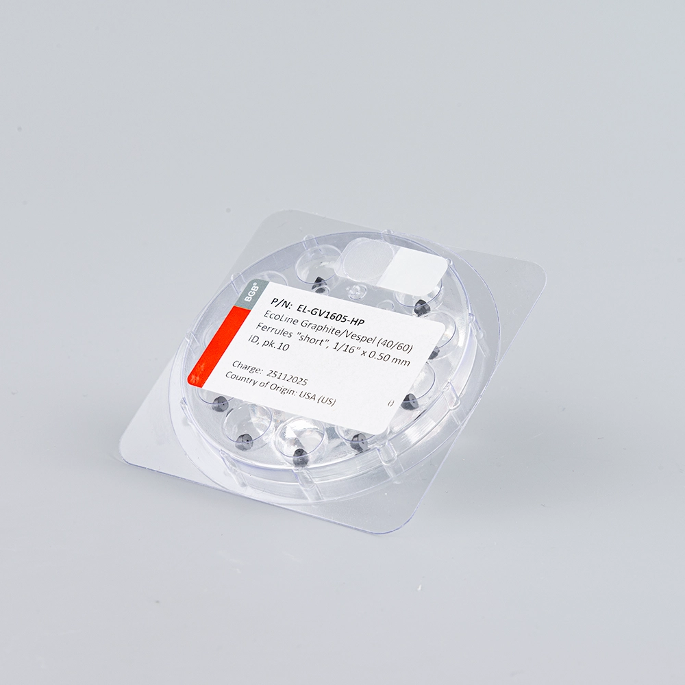 EcoLine 40% Graphite / 60% Polyimide Ferrules "short", 1/16" x 0.50 mm ID, pk.10