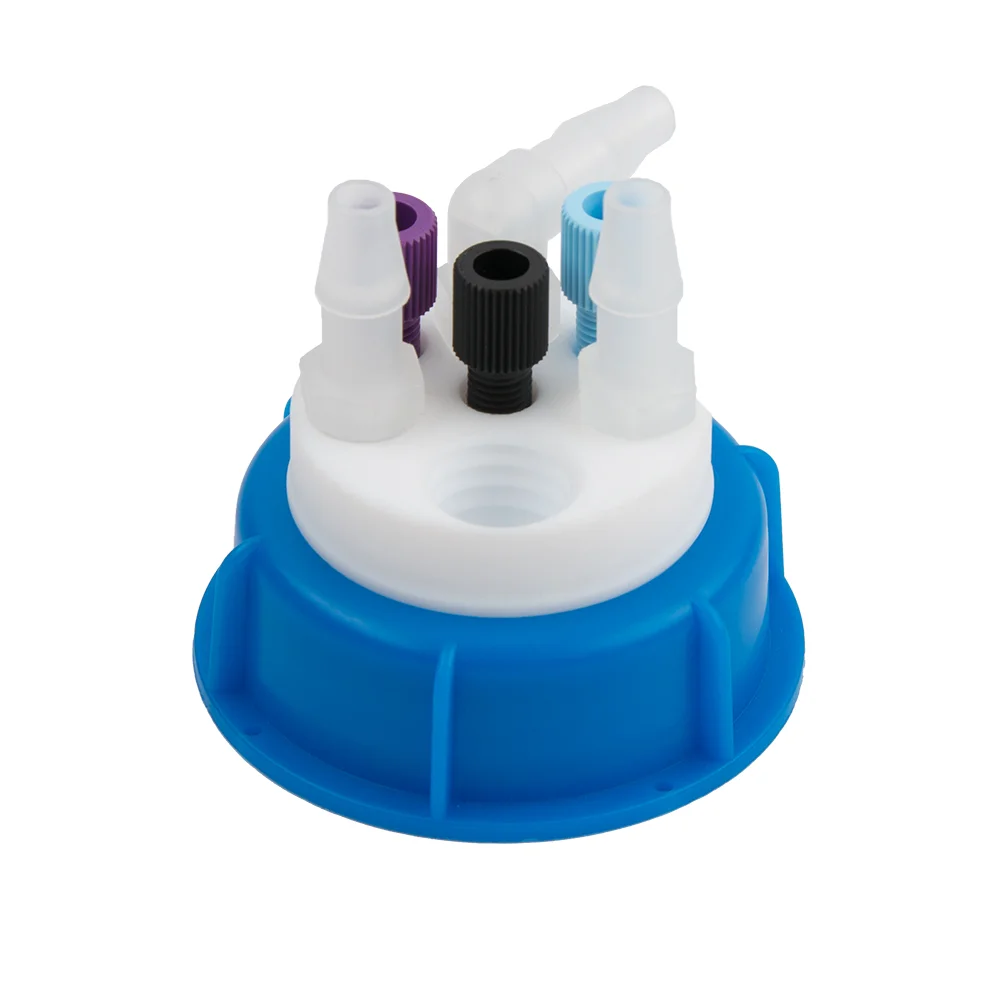 Waste-Cap S50, 3x 1/8"-Tubing Port, 3x Barbed Tubing Port (6-9mm ID), 1x Safety-Waste-Filter Port, ea.