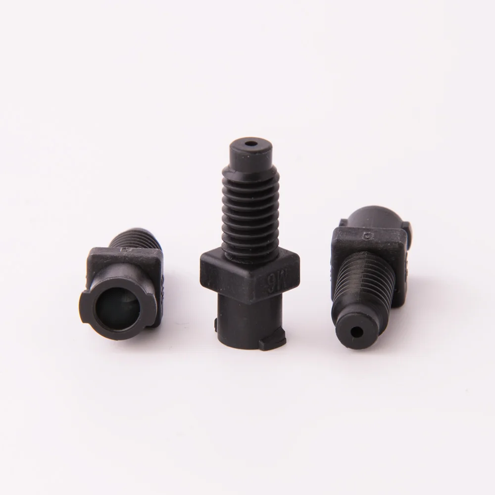 Adapter, ETFE, M6 male Flat-Bottom to Luer Lock female, thru bore 1.3mm, pk.5