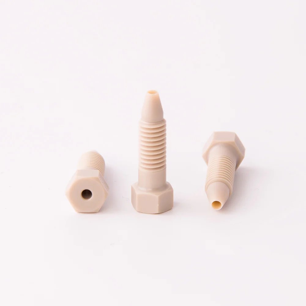 Fitting, PEEK, Hex-Head Standard, No-Twist-One-Piece, 10-32 Thread, for 1/16" OD Tubing, maximum pressure 345bar, pk.5