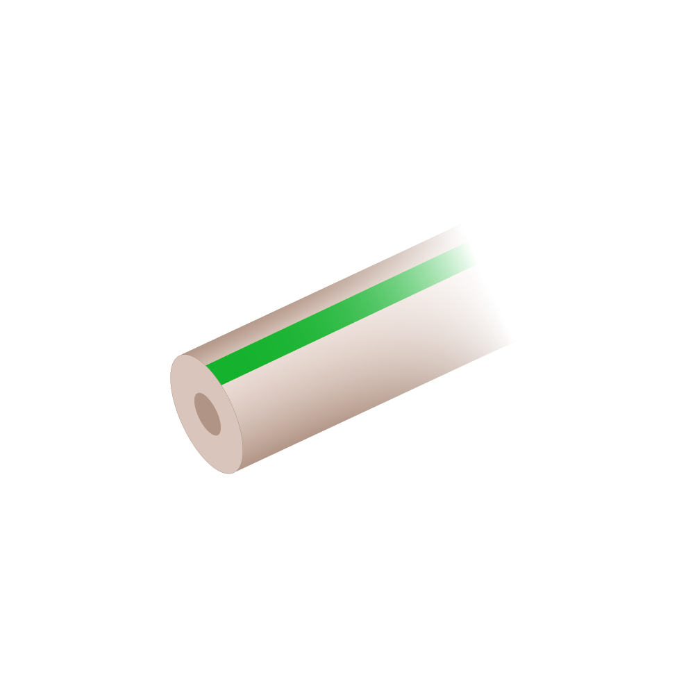 PEEK Tubing Striped Color Coded green