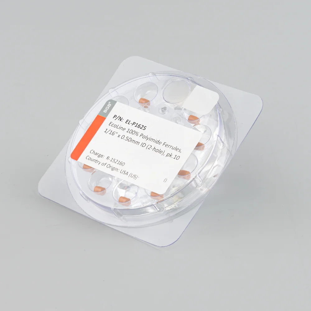 EcoLine 100% Polyimide Ferrules, 1/16" x 0.50mm ID (2-hole), pk.10