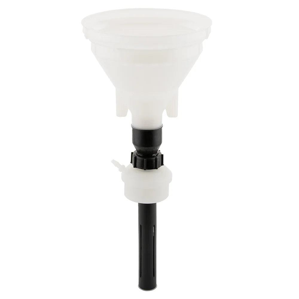Safety-Funnel, S60, Ball Valve, 2x 1/8"-Tubing Port, 2x Barbed Tubing Port (6-9mm ID), 1x Safety-Waste-Filter Port, ea.