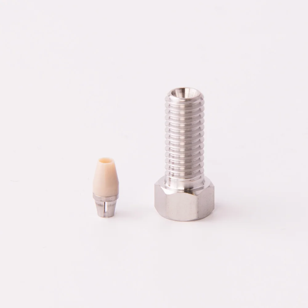Fitting, Stainless Steel (SS), Hex-Head Long with Titanium/PEEK Ferrule, 10-32 Thread, for 1/16" OD Tubing, maximum pressure 1400bar, ea.