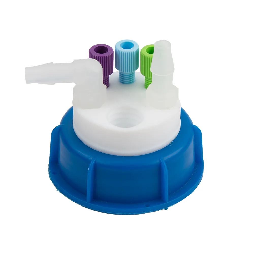 Waste-Cap S50, 3x 1/8"-Tubing Port, 2x Barbed Tubing Port (6-9mm ID), 1x Safety-Waste-Filter Port, ea.