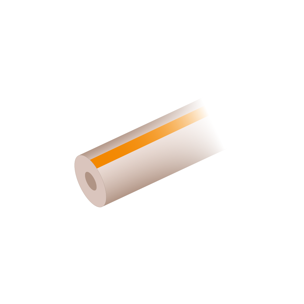 PEEK Tubing Striped Color Coded orange