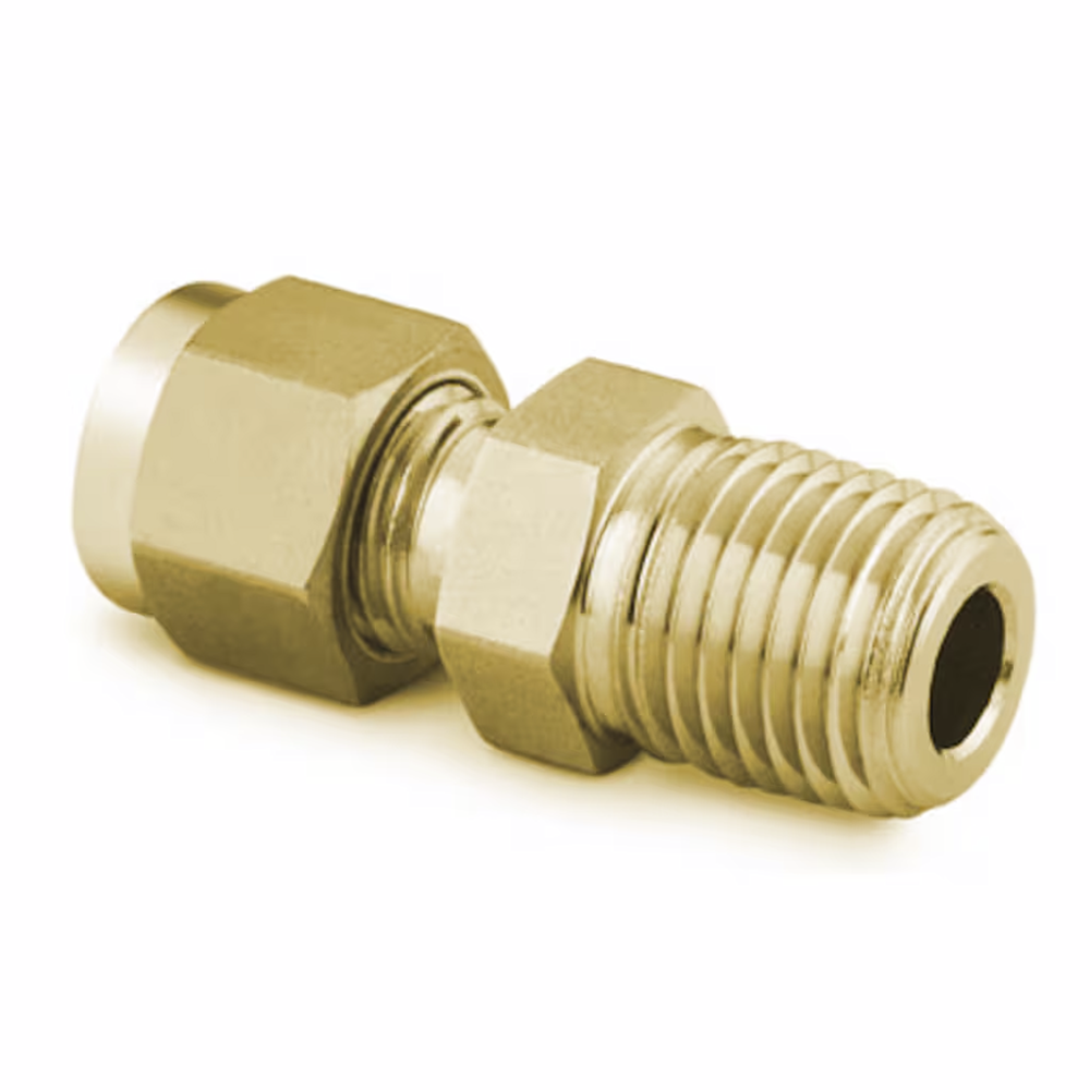 Swagelok Brass Male Connector 1/8" to 1/4" NPT, ea. | SW-B-200-1-4