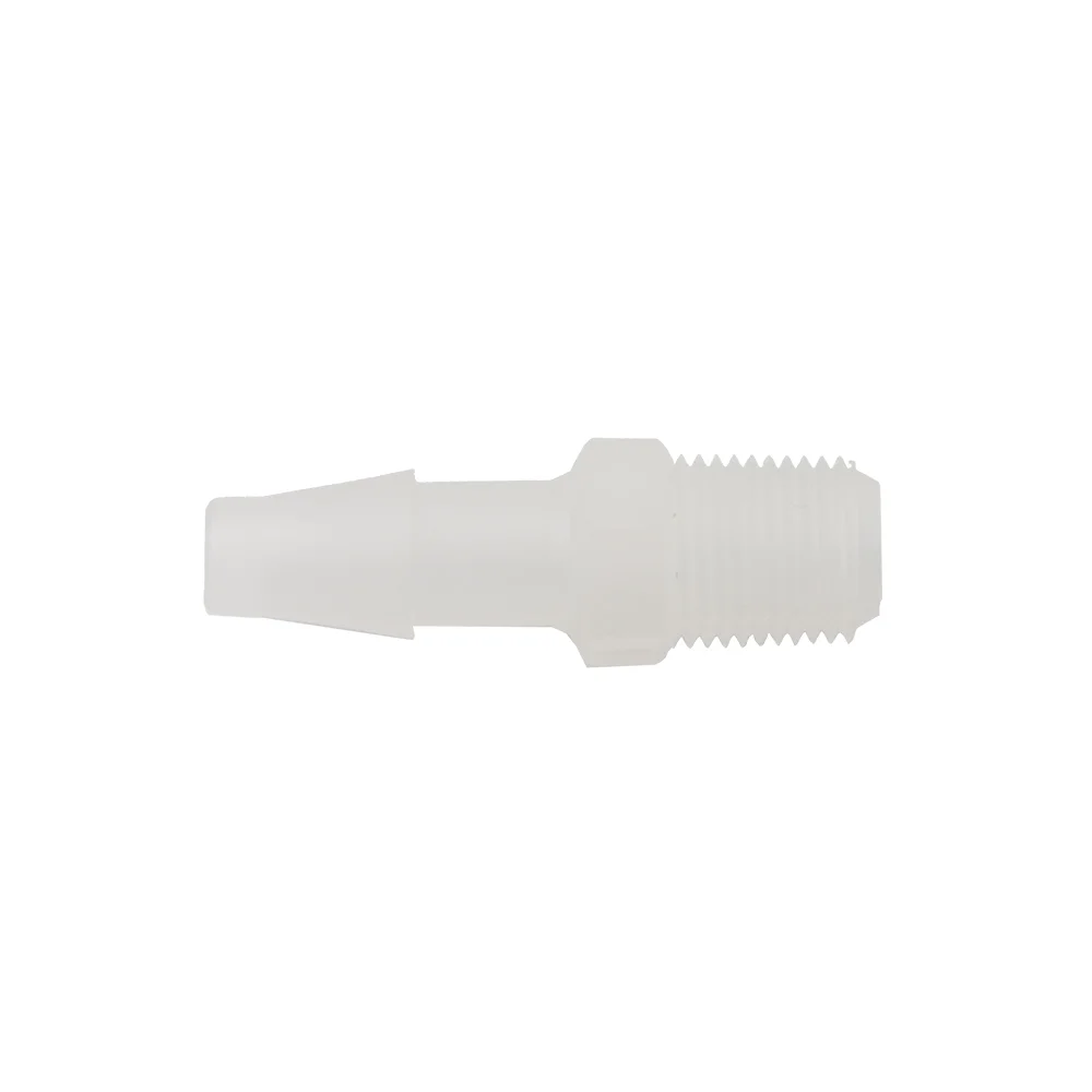 Barbed Tubing Port Fitting, Polypropylene (PP), Straight, for Tubing ID 6.0-9.0mm, ea.