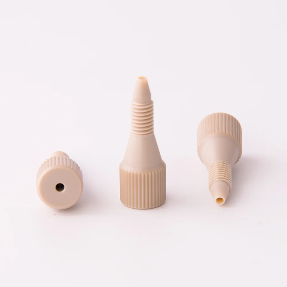 Fitting, PEEK, Fingertight, No-Twist-One-Piece, 10-32 Thread, for 1/16" OD Tubing, maximum pressure 345bar, pk.5