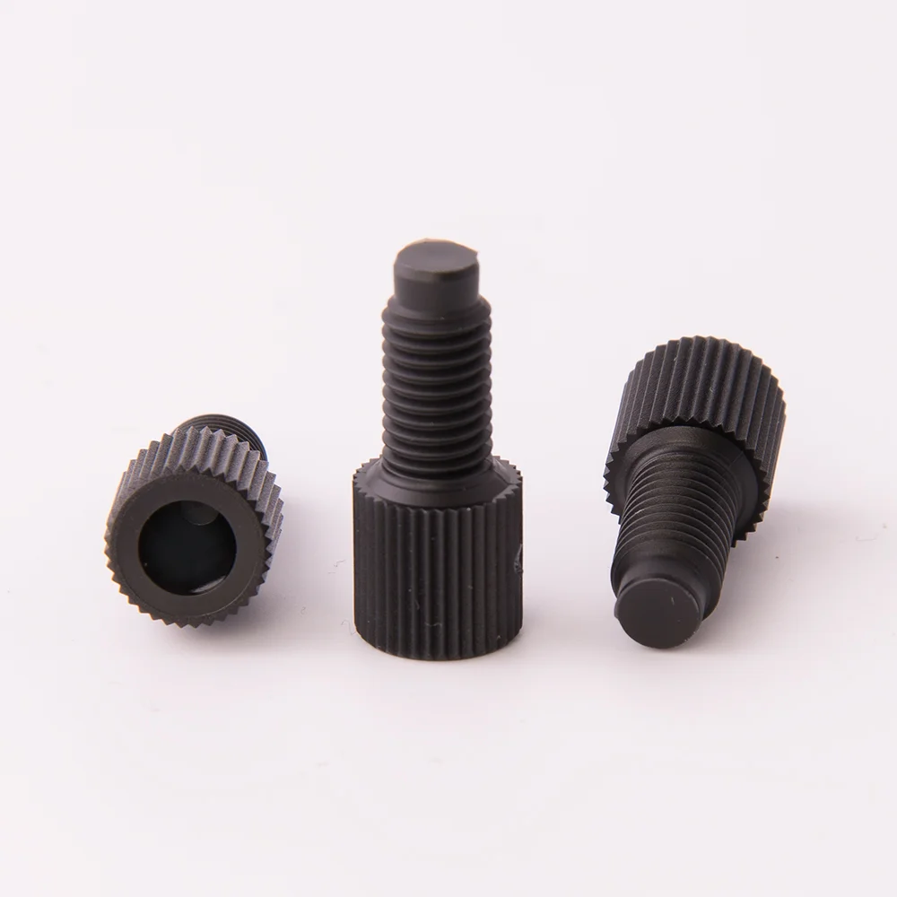 Plug, Polyoxymethylen (POM/Delrin), One-Piece Fingertight, for 1/4"-28 Flat-Bottom Thread, pk.10