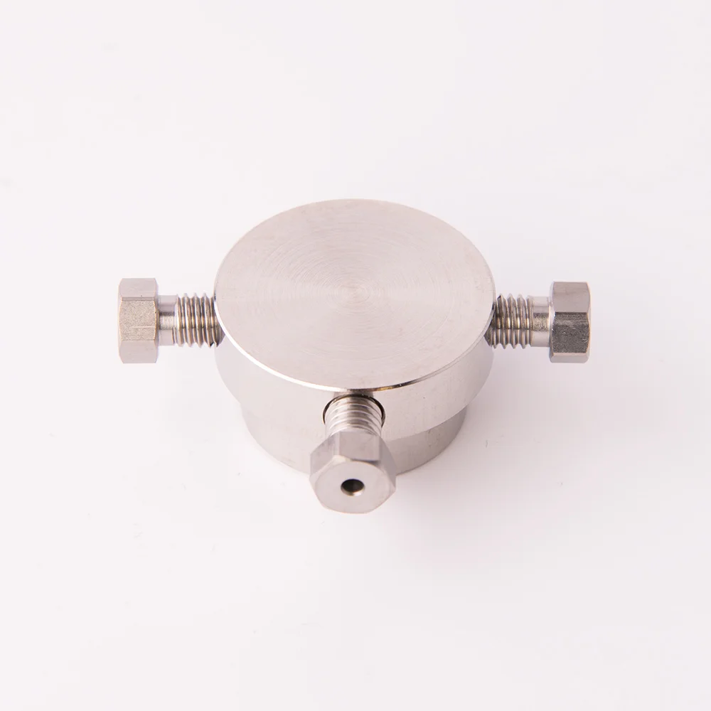Tee, Stainless Steel (SS), 10-32 conical Thread, thru bore 0.75mm, for 1/16"OD Tubing, maximum pressure 1375bar, ea.
