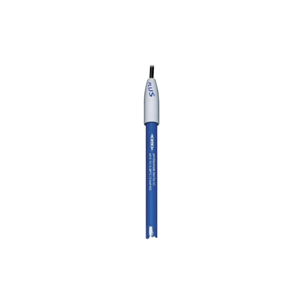 WTW SenTix 42 Cylindric Membrane, Fiber Diaphragm, Plastic pH Electrode, 1m Cable, ea.